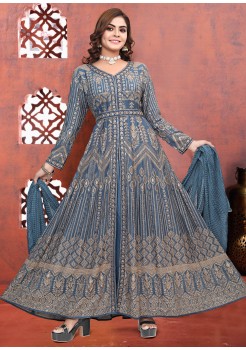 Smoke Grey Georgette Exclusive Gown